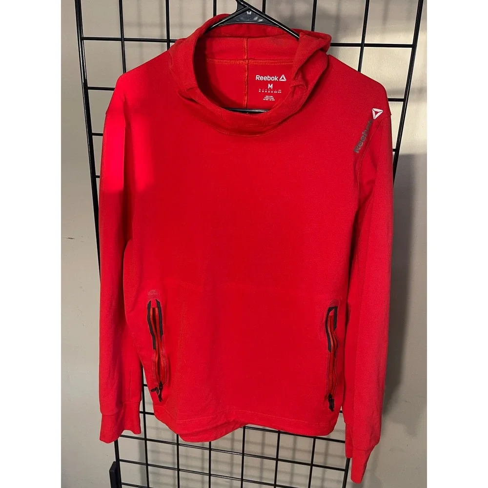 Reebok Spartan Race Mens Red Scuba Hood Training Pullover Hoodie Size M - Picture 6 of 7